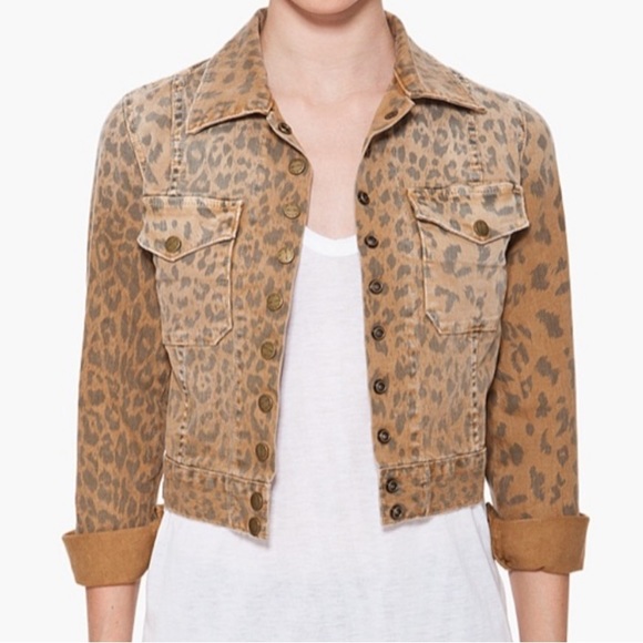 Current/Elliott Jackets & Blazers - Current/Elliott The Snap Leopard Jean Jacket